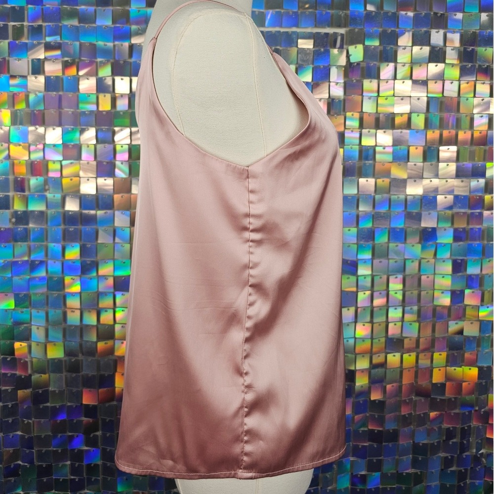 Satin Camisole Women Large Pink V-Neck Spaghetti Strap Going‎ Out Top - Picture 5 of 6